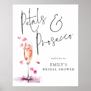 Utskrivbara Petals Prosecco Välkommen till Möhippa Poster