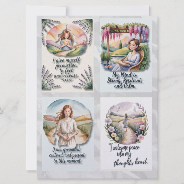 Utskrivbara positiva bekräftelsekort och Insta-off Julkort (Framsida)