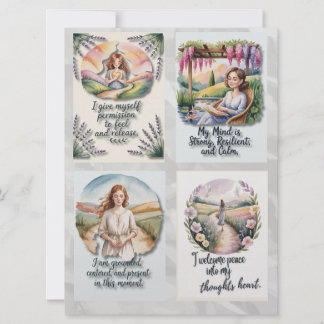 Utskrivbara positiva bekräftelsekort och Insta-off Julkort