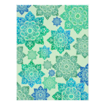 Utskrivbara Poster med grönt och blå medaljoner