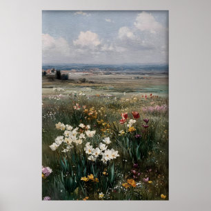 Utskrivbara tulpaner narcissus väggkonst, Antik Poster