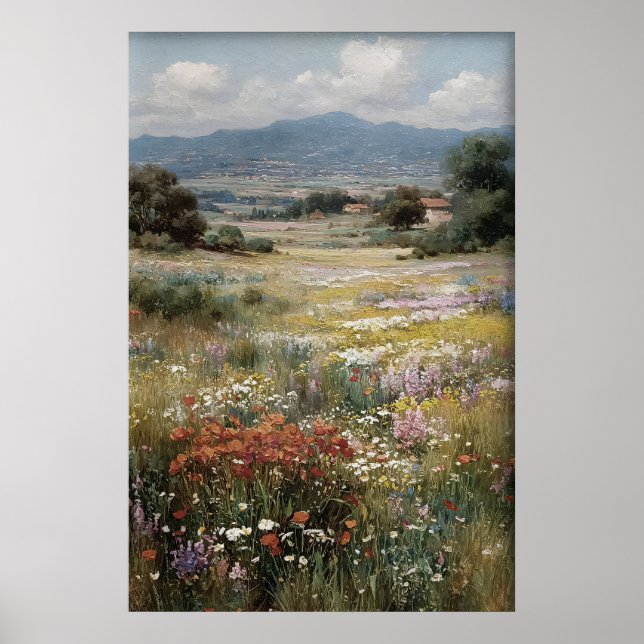 Utskrivbara vildblommor väggkonst, Antik vår Poster (Framsidan)