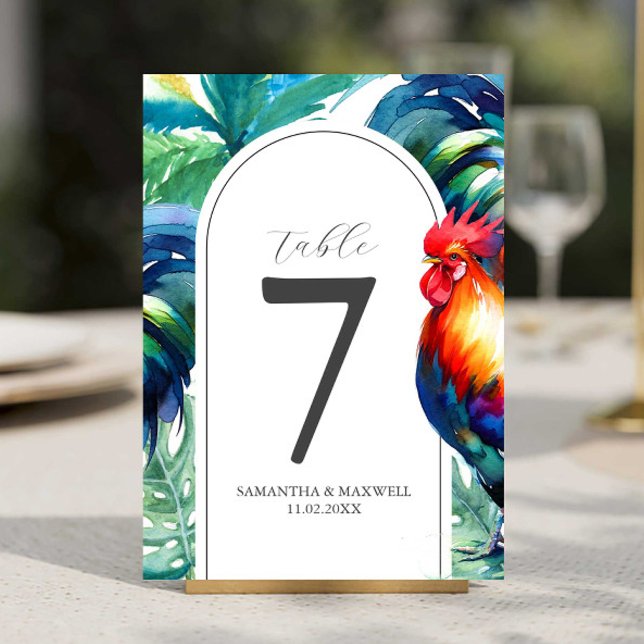 Utskrivbart Bordnummer Vattenfärg Key West Stil Inbjudningar (Printable table number cards for destination wedding day of stationery art by Victoria Grigaliunas)