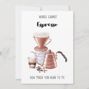Utskrivbart Cute Coffee Espresso Valentines day-ko Julkort