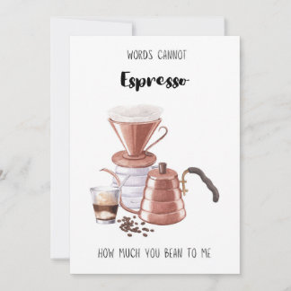 Utskrivbart Cute Coffee Espresso Valentines day-ko Julkort