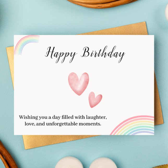 Utskrivbart födelsedagskort med hjärtan julkort (Printable Birthday Card with Hearts)