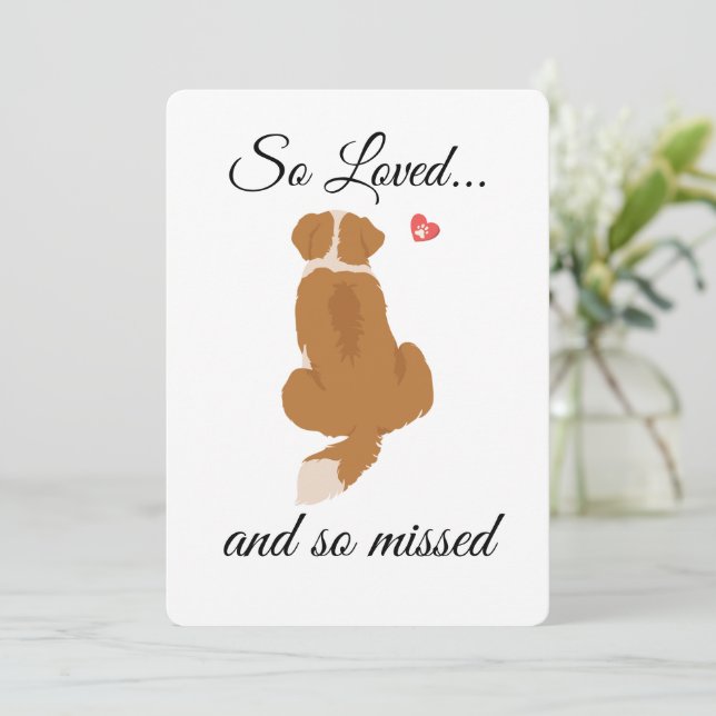 Utskrivbart Hund Sympathy Card - omedelbar nedladd Inbjudningar (Stående Fram)