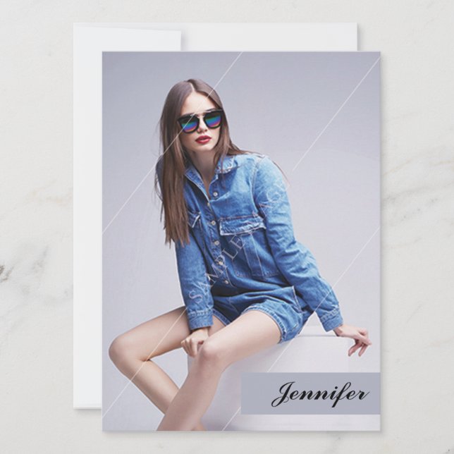 Utskrivbart MOdeling Comp Card Inbjudningar (Framsida)