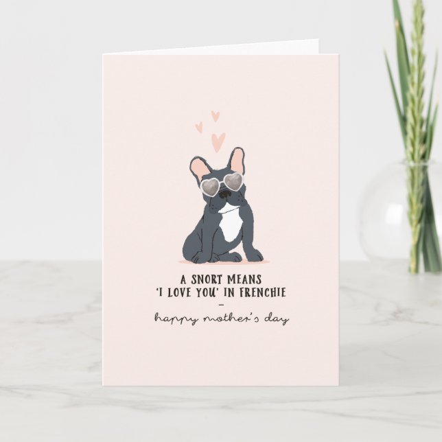 Utskrivbart Mors dag-kort | Hund Mamma Inbjudan (Framsida)