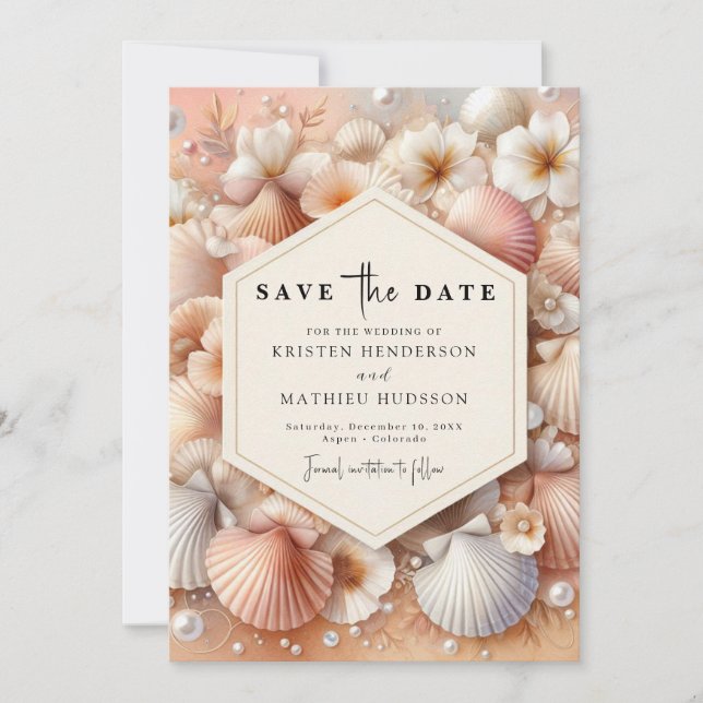 Utskrivbart Rustic Beach Wedding Spara Datumet (Framsida)