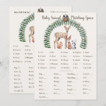 Utskrivbart spel! För träddjur baby shower
