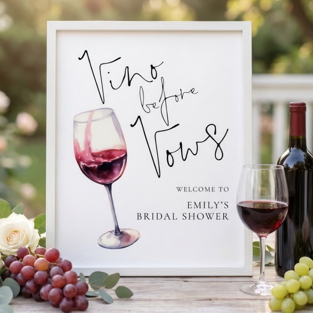 Utskrivbart Vino före löften välkommen bröllopsfes Poster (Skapare uppladdad)
