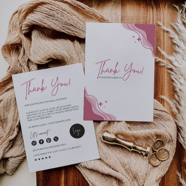 Utskrivbart visitkort, tack. tack kort (Printable Business Thank You Card,)