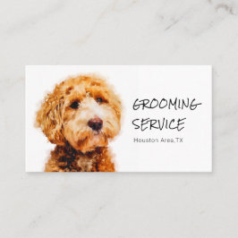 Utskriven Cute Pudel Hund Grooming Visitkort
