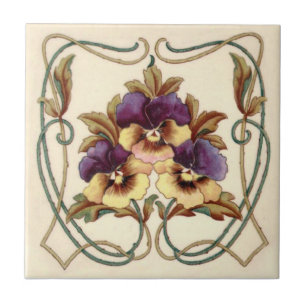 Utskrivna paneler för Repro Art nouveau hand-Fär Kakelplatta