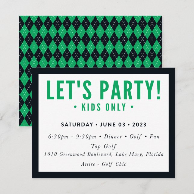 UTSKRIVNINGSORDER för Sari - Dylan Lets Party Kids Inbjudningar (Fram/baksida)
