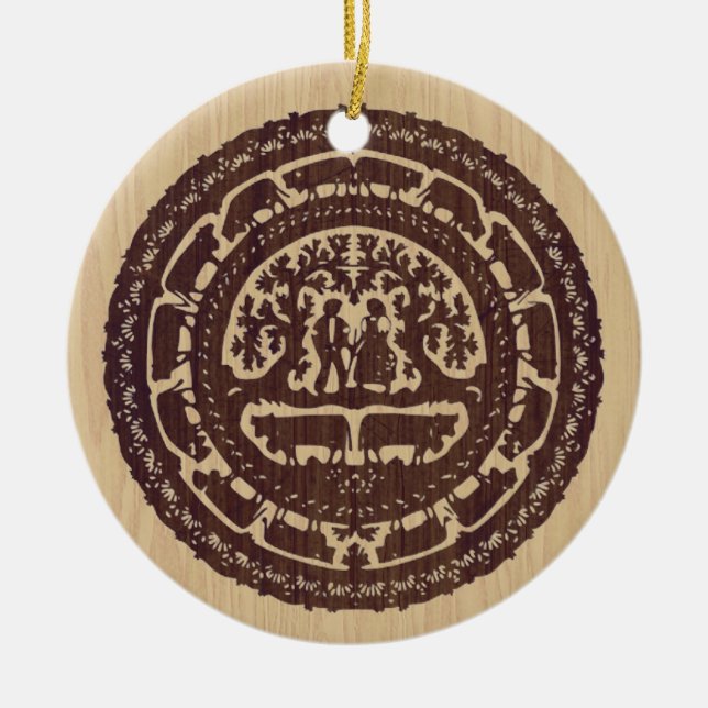 Utskuren utsmyckning för schweiziska fartyg julgransprydnad keramik (Framsidan)