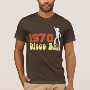 Utslagsplats 1970 för FÖDELSEDAG för DISKObaby Tee Shirt
