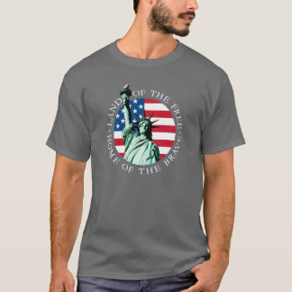 Utslagsplats för amerikanska flagganstatyfrihet t-shirt