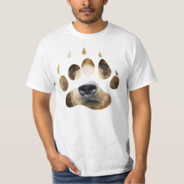 Utslagsplats för ansikte för Grizzlybjörntass Tee Shirt