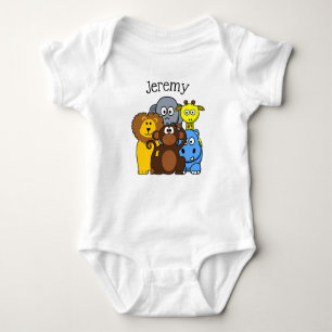 Utslagsplats för baby för personlig för djungel- tee shirt