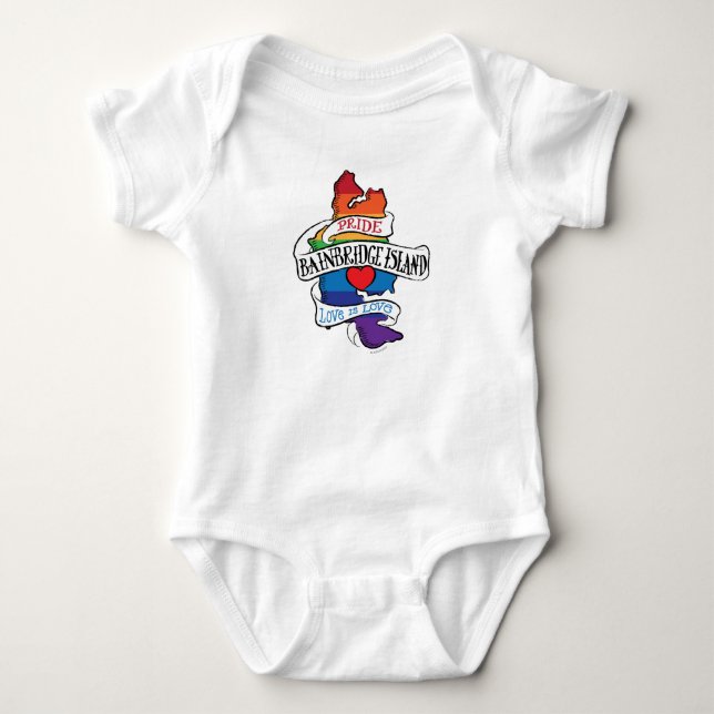 Utslagsplats för bebis för pride för Bainbridge ö T-shirt (Framsida)