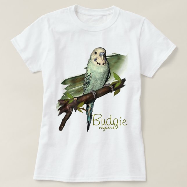 Utslagsplats för blåttBudgie konst Tee Shirt (Design framsida)