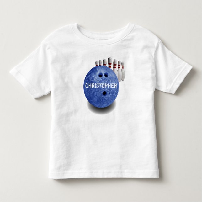 Utslagsplats för boll för blåttbowling t-shirt (Framsida)