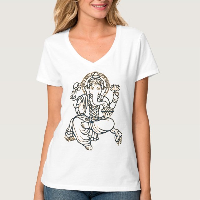 Utslagsplats för damer Ganesh T Shirt (Framsida)