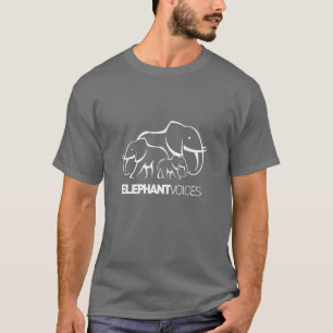 Utslagsplats för ElephantVoices vitlogotyp (mörk Tröja