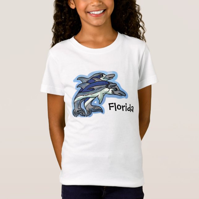 Utslagsplats för flickaFlorida delfin T-shirt (Framsida)