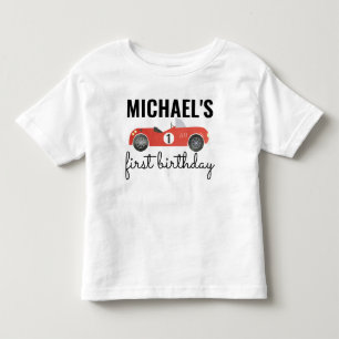 UTSLAGSPLATS FÖR FÖDELSEDAG FÖR TÄVLINGBIL T SHIRT