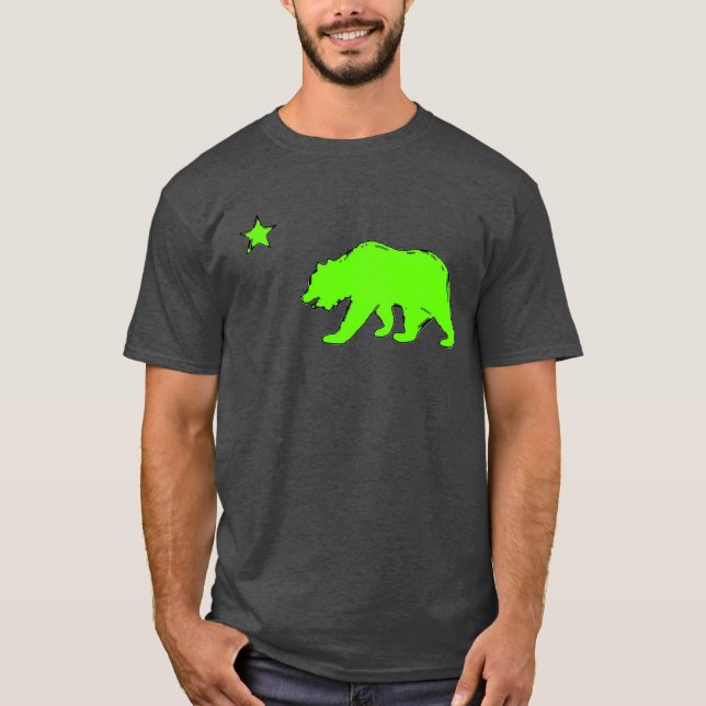 Utslagsplats för grabbar för björn för grönt för tee shirt (Framsida)