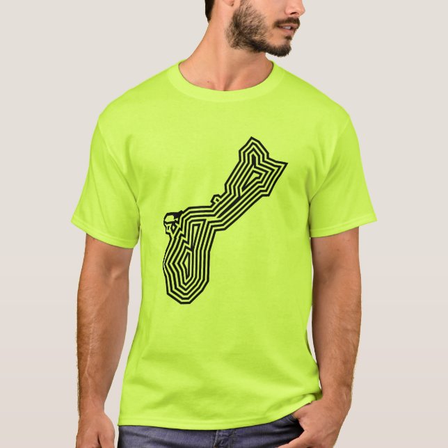 Utslagsplats för Guam svartbristning Tee Shirt (Framsida)