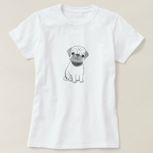 Utslagsplats för gullig älsklings- för mops för t shirt