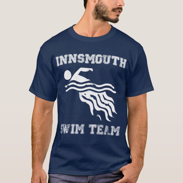 Utslagsplats för Innsmouth simmalag - bedrövad T-shirt (Framsida)
