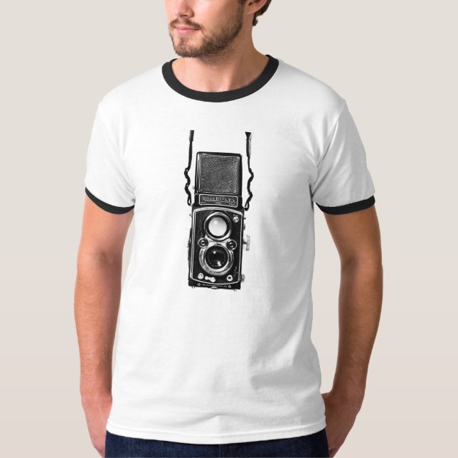 Utslagsplats för kamera för Rolleiflex tvilling- T-shirt (Framsida)