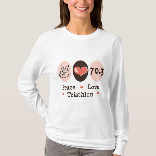 Utslagsplats för långärmad för fredkärlekTriathlon Tee Shirt (Framsida)