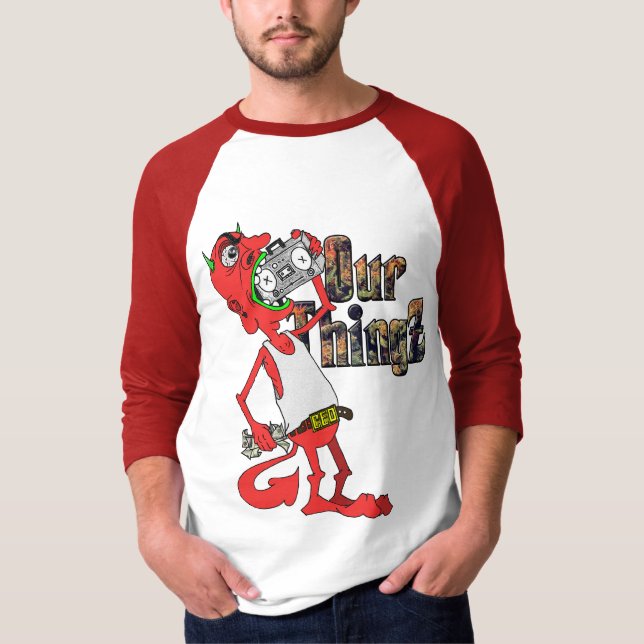 Utslagsplats för Lil röd djävulenbaseball T-shirt (Framsida)