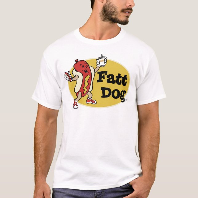 Utslagsplats för logotyp för Fatt hundemblem Tee Shirt (Framsida)