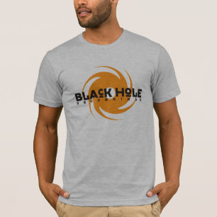 Utslagsplats för logotyp för svart hålinspelnin t shirt