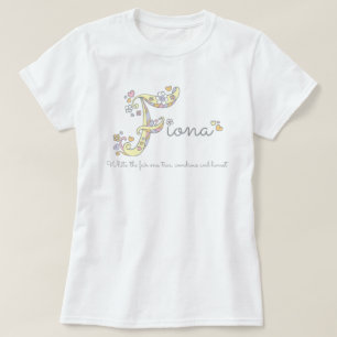 Utslagsplats för monogram för Fiona flickor F k T Shirt