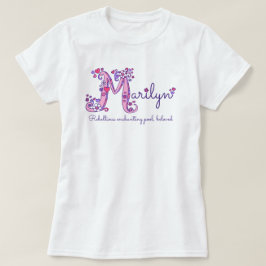 Utslagsplats för monogram för Marilyn flickor M T Shirt