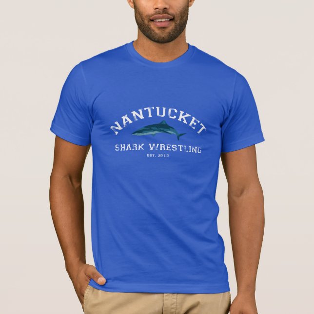 Utslagsplats för Nantucket hajbrottning T-shirt (Framsida)