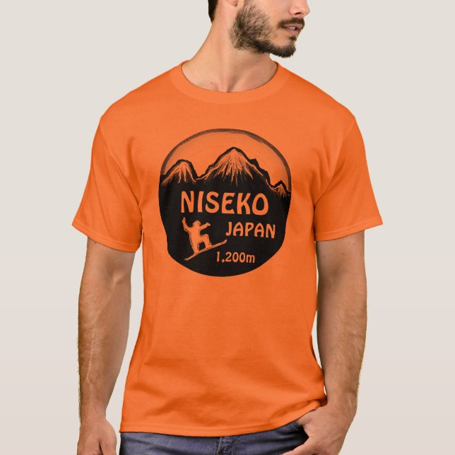 Utslagsplats för Niseko Japan orange T Shirt (Framsida)