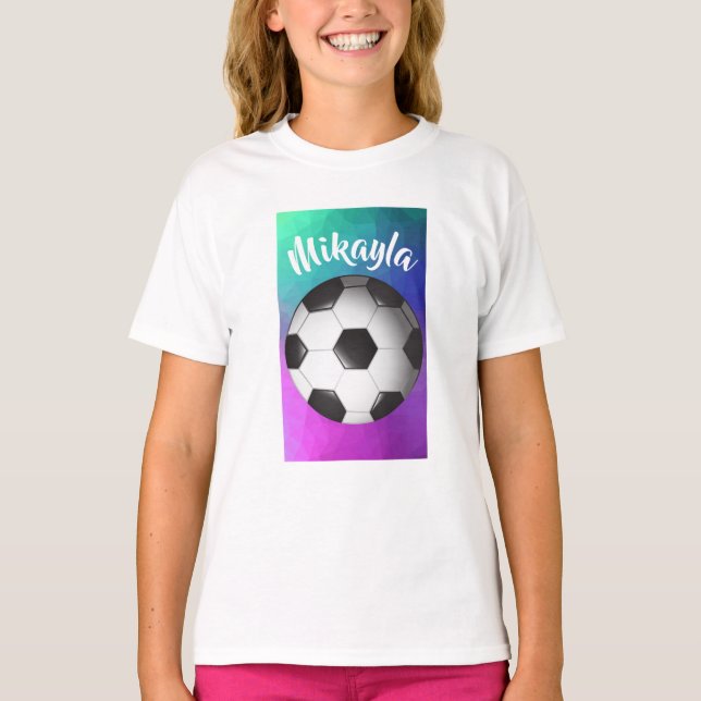 Utslagsplats för personligflickafotboll t shirt (Framsida)