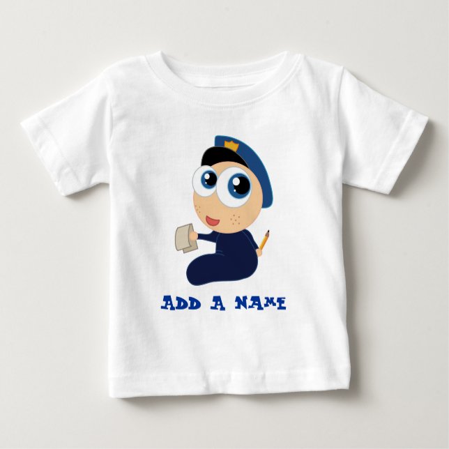 Utslagsplats för personligpolisbaby t-shirt (Framsida)