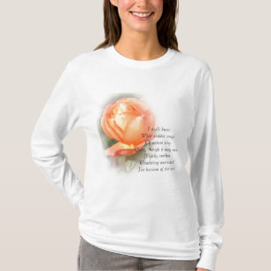 Utslagsplats för poesi för Oktober persika rosa Tee