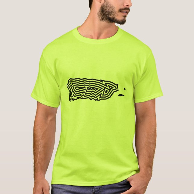 Utslagsplats för Puerto Rico svartbristning T-shirt (Framsida)