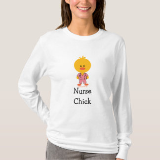 Utslagsplats för sjuksköterskachicklångärmad tee shirt